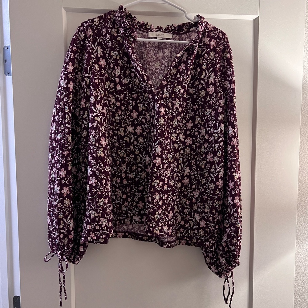 LOFT Floral Print Women's Top - Purple
